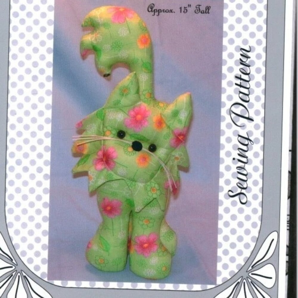 PARLOR PETS Parlor Kitty Sewing Pattern No. 924, 15" Tall Cat